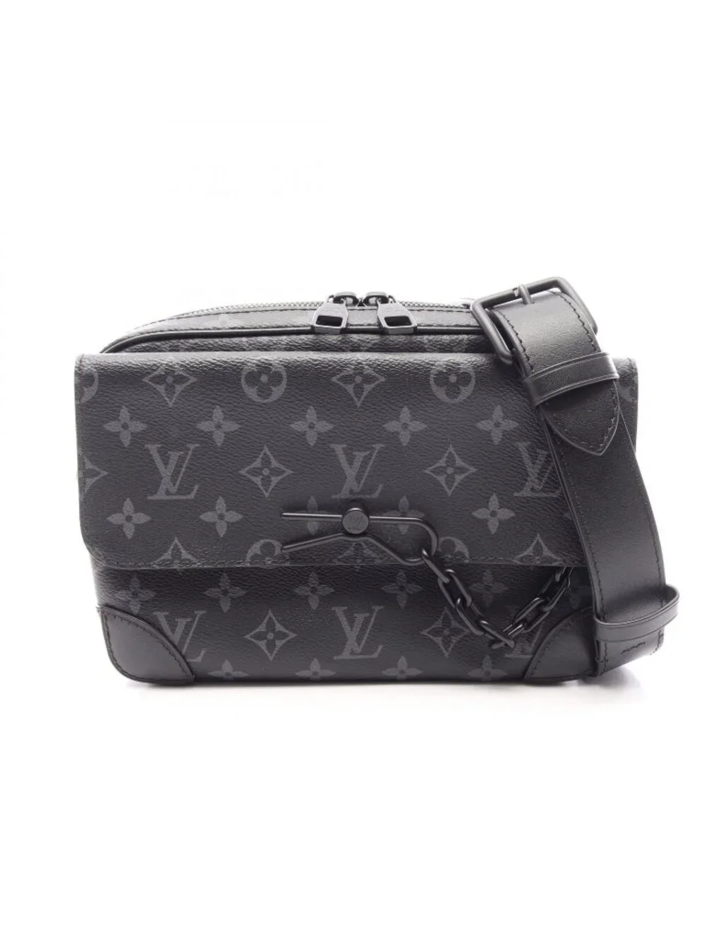 Louis Vuitton Shoulder Bag Steamer Messenger Monogram Eclipse Leather